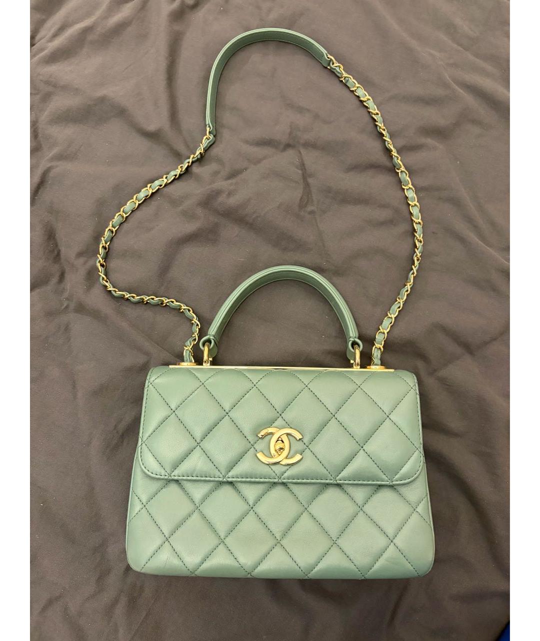 CHANEL Коралловая кожаная сумка с короткими ручками, фото 8