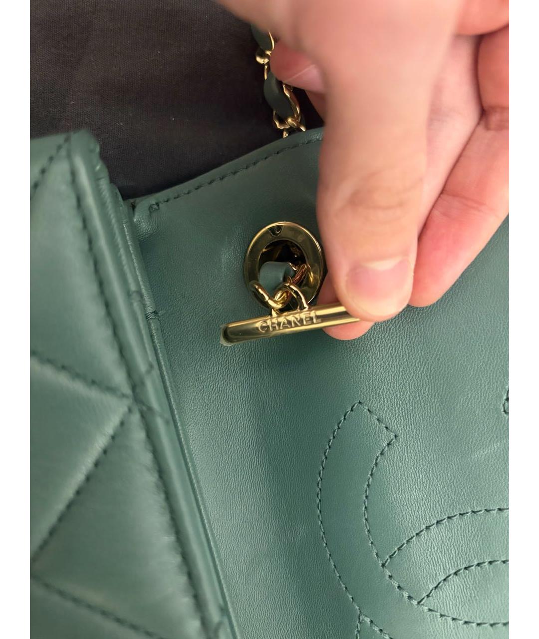 CHANEL Коралловая кожаная сумка с короткими ручками, фото 6