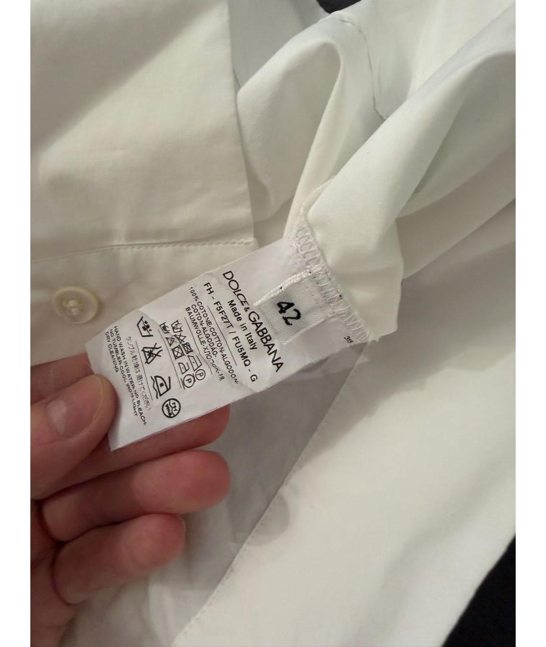 DOLCE&GABBANA Белая хлопковая рубашка, фото 3