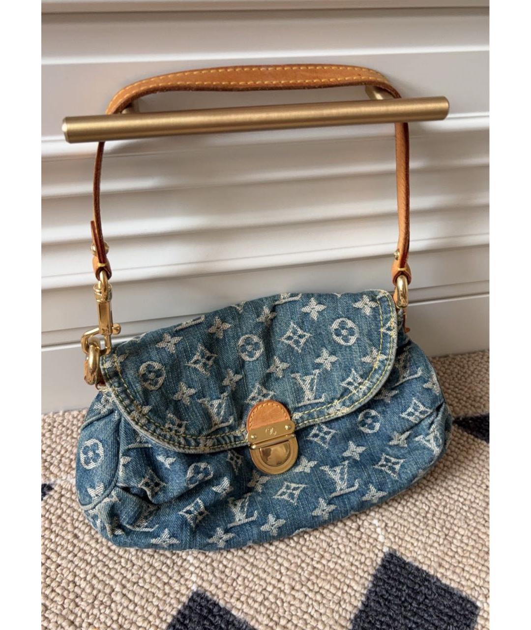 LOUIS VUITTON Голубая деним сумка через плечо, фото 2