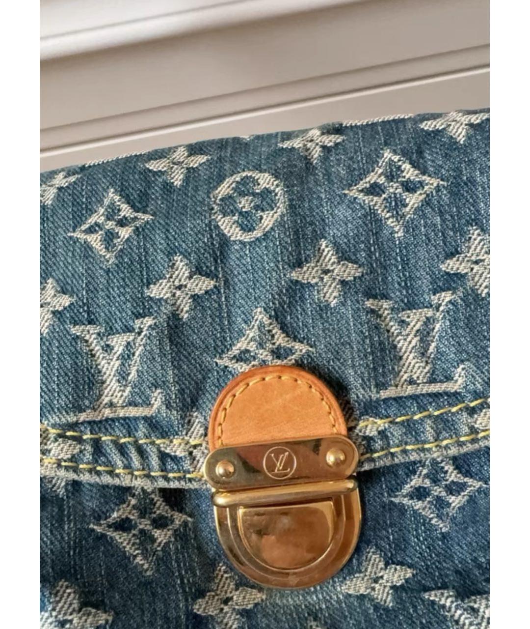 LOUIS VUITTON Голубая деним сумка через плечо, фото 4