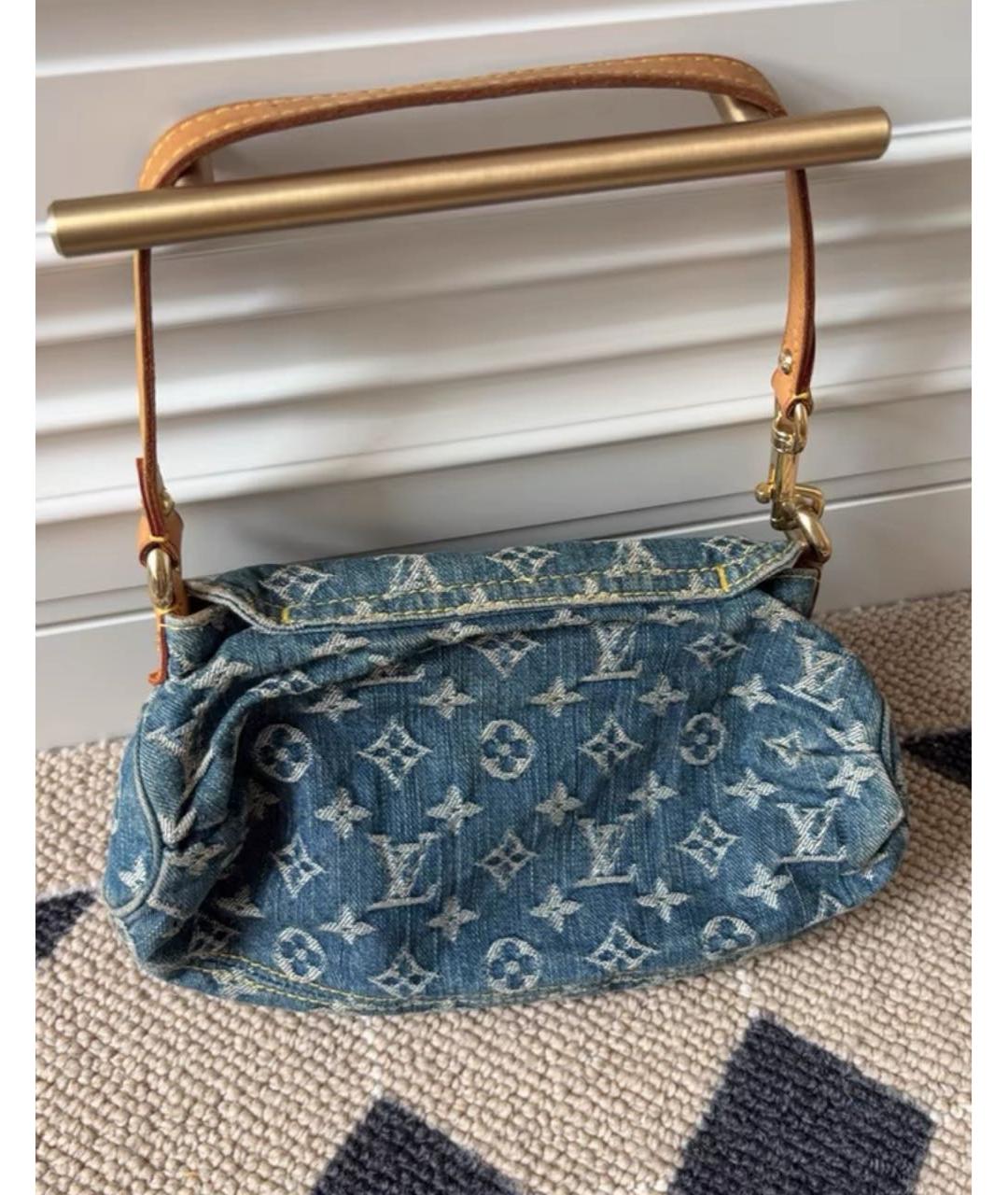 LOUIS VUITTON Голубая деним сумка через плечо, фото 3