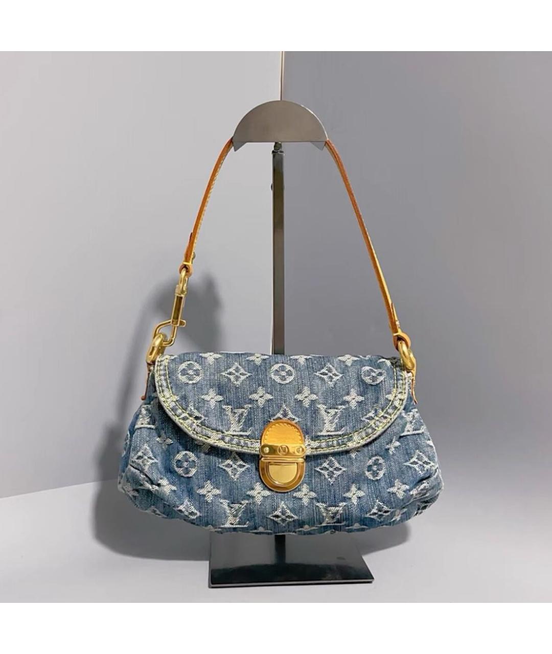 LOUIS VUITTON Голубая деним сумка через плечо, фото 6