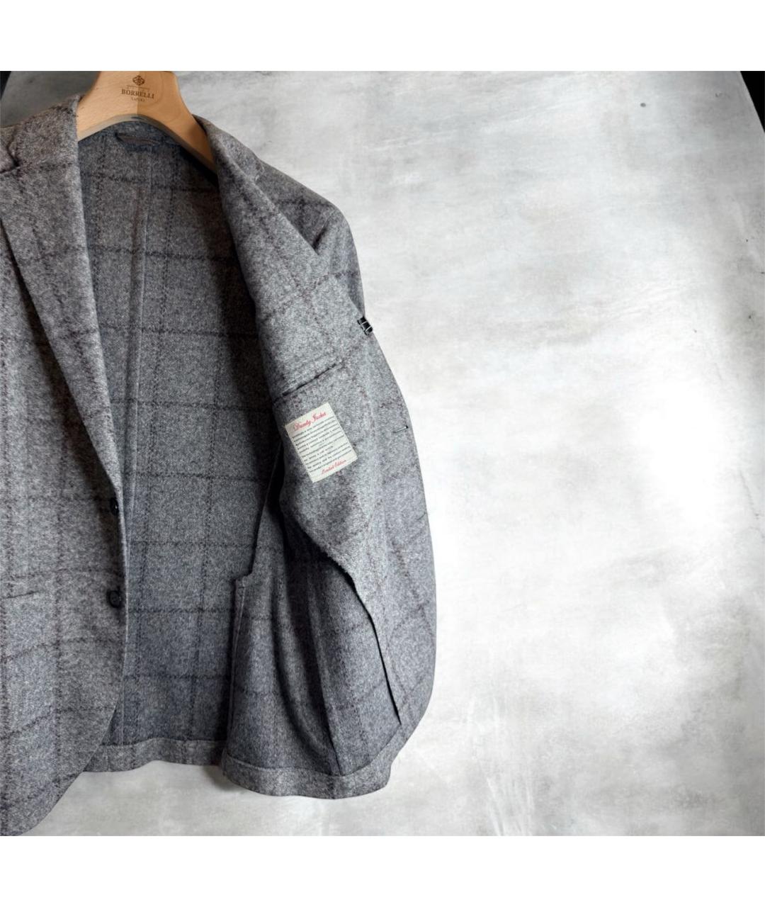 L.B.M. 1911 Серый шерстяной пиджак, фото 6