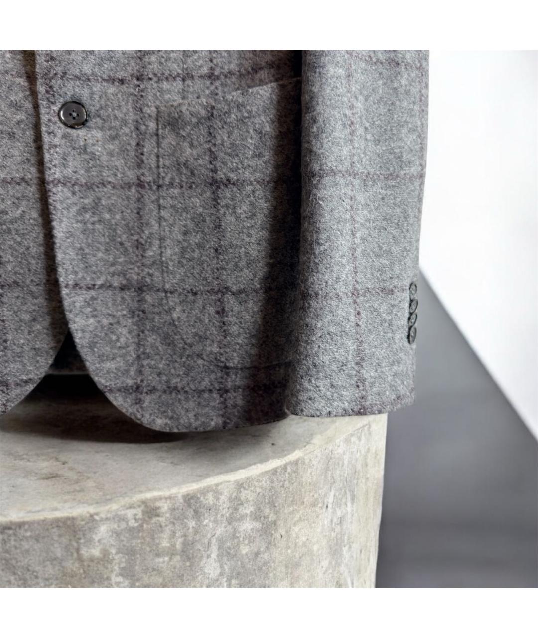 L.B.M. 1911 Серый шерстяной пиджак, фото 3