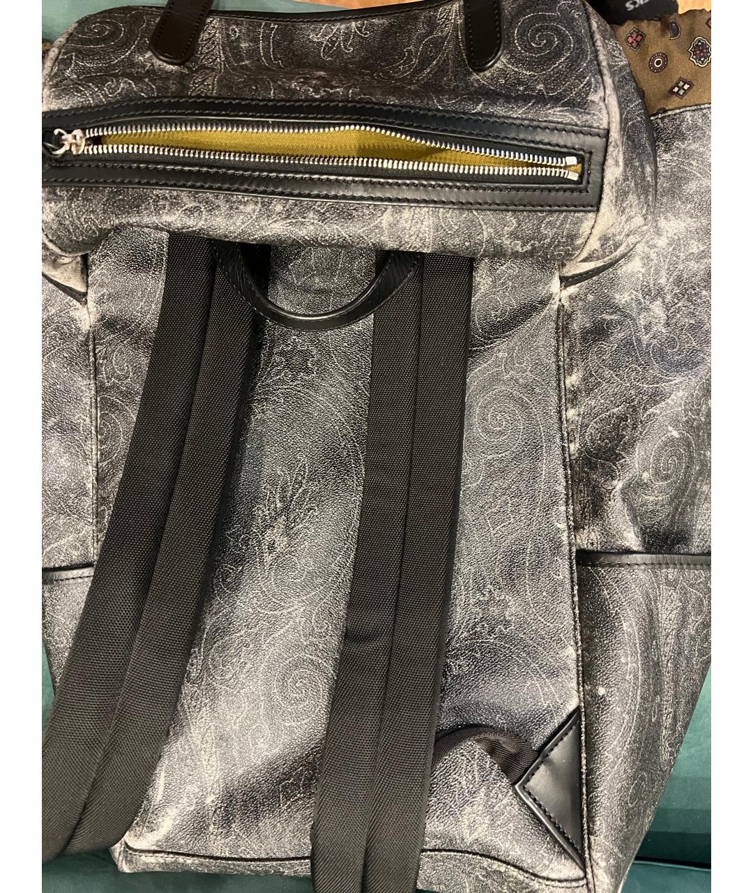 ETRO Серый рюкзак из искусственной кожи, фото 9