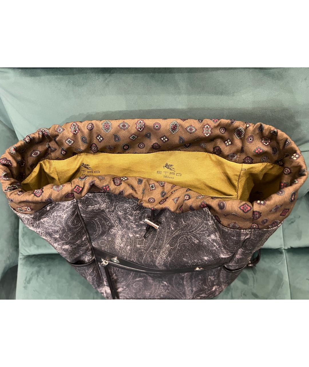 ETRO Серый рюкзак из искусственной кожи, фото 5