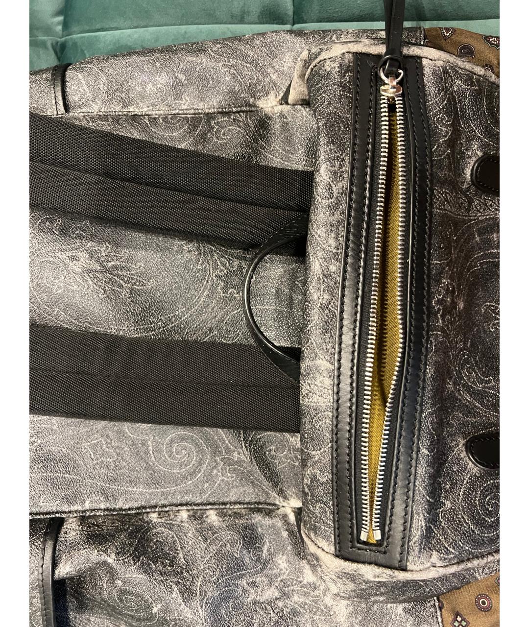 ETRO Серый рюкзак из искусственной кожи, фото 8