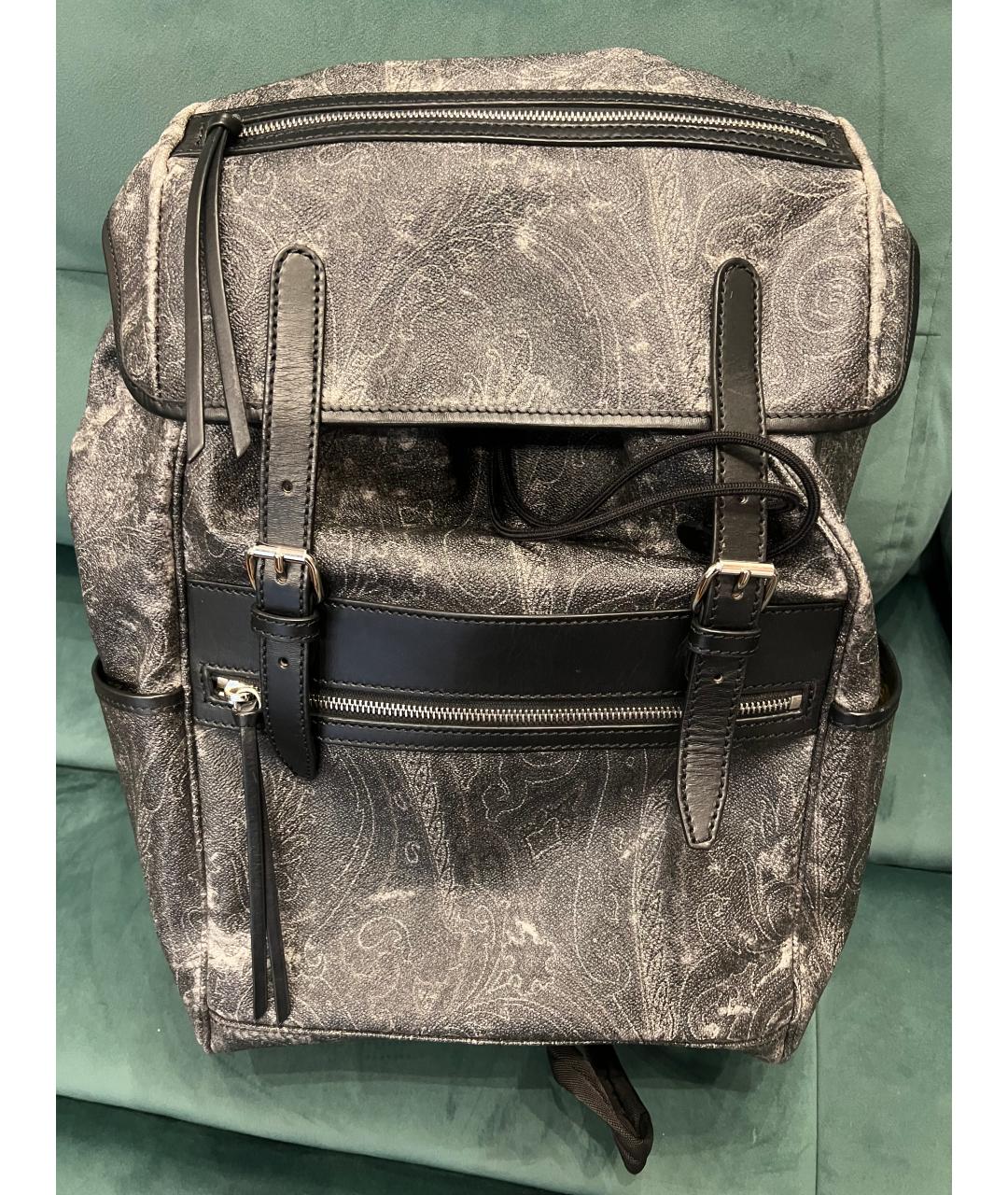 ETRO Серый рюкзак из искусственной кожи, фото 10