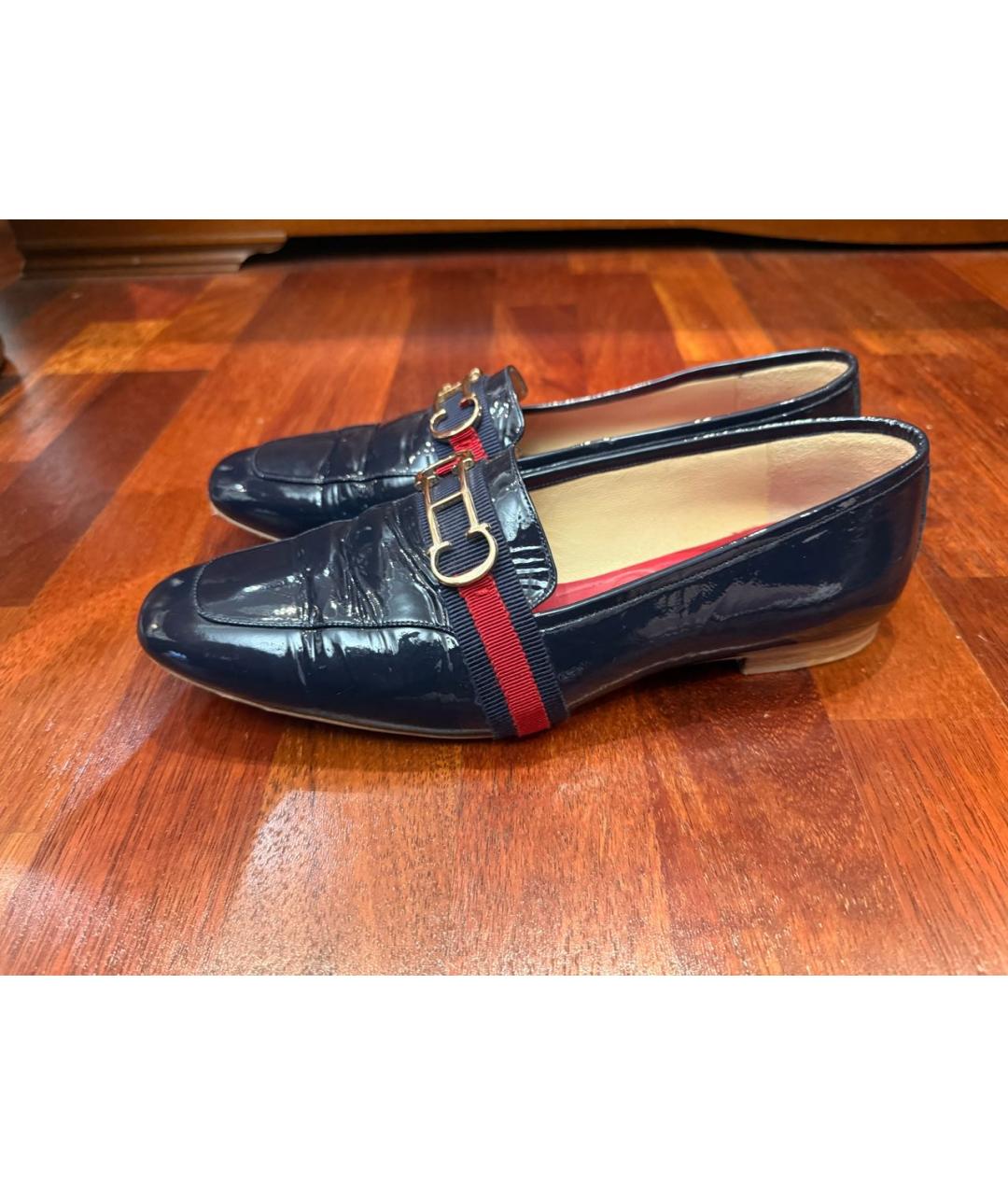 CAROLINA HERRERA Темно-синие лоферы из лакированной кожи, фото 6