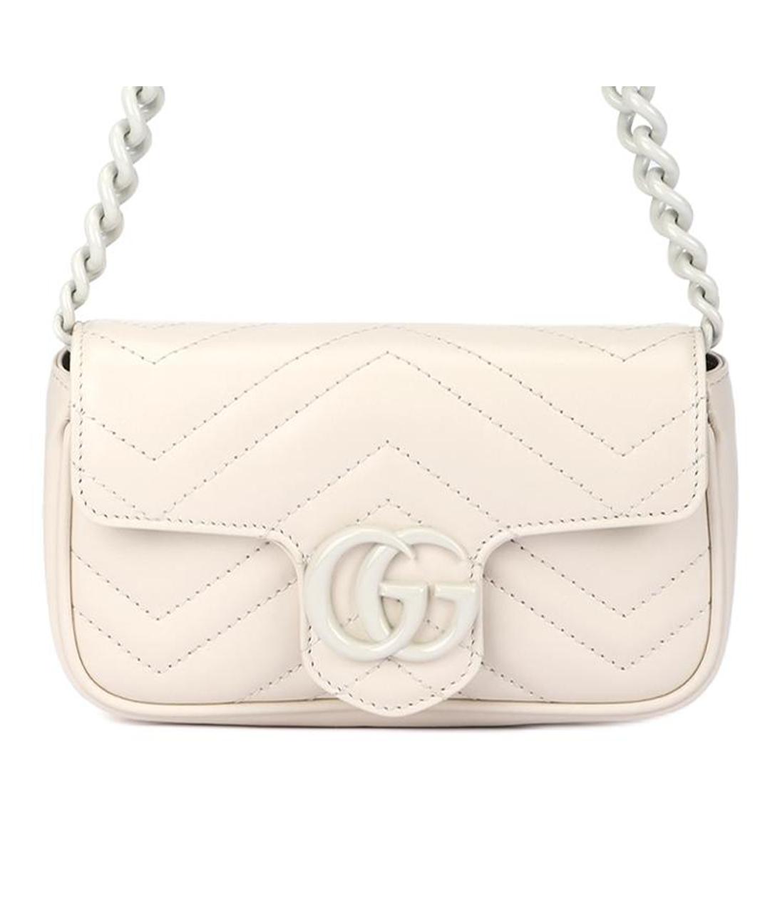 GUCCI Белая кожаная сумка через плечо, фото 2