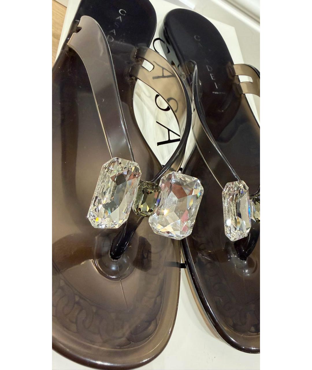 CASADEI Черные резиновые шлепанцы, фото 6