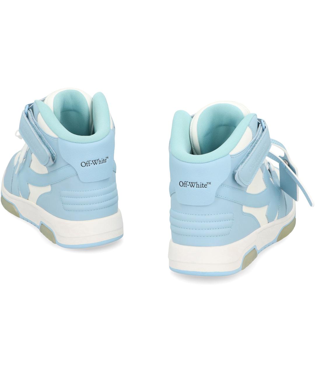 OFF-WHITE Голубые синтетические высокие кроссовки / кеды, фото 4