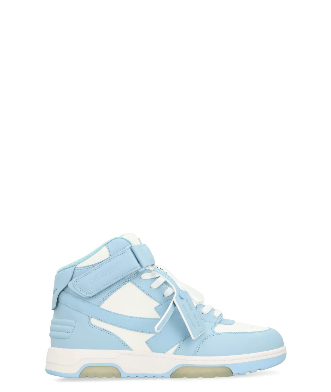 OFF-WHITE Голубые синтетические высокие кроссовки / кеды, фото 1