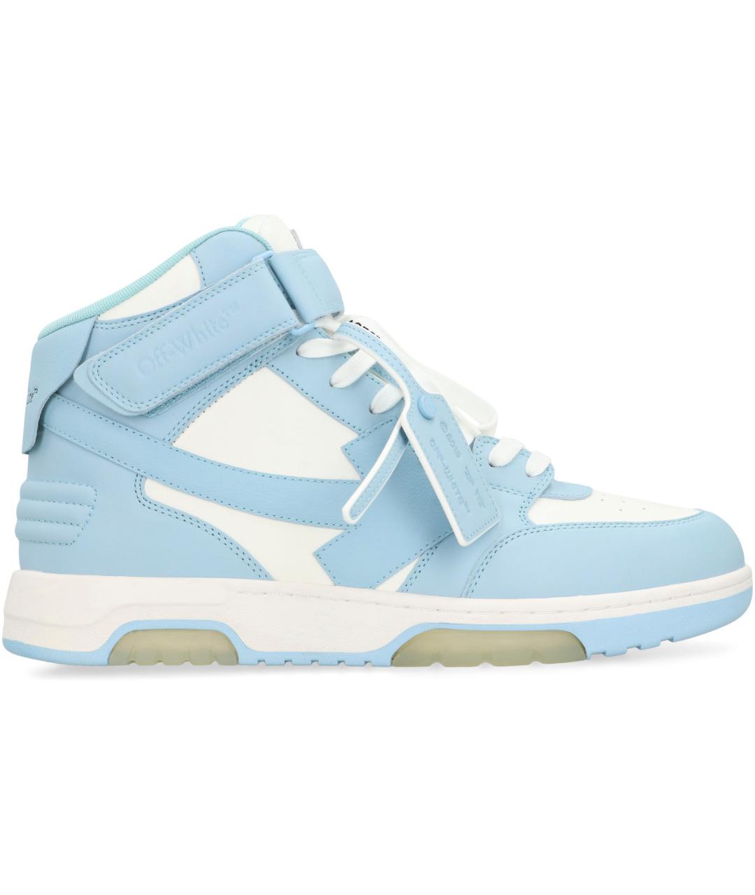 OFF-WHITE Голубые синтетические высокие кроссовки / кеды, фото 2