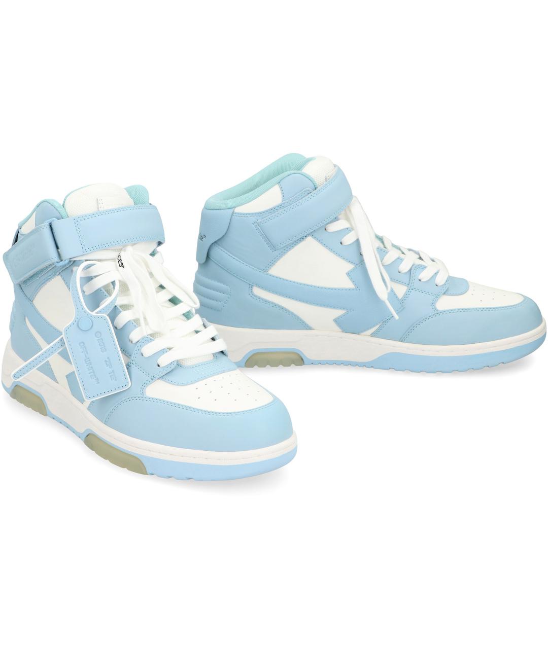 OFF-WHITE Голубые синтетические высокие кроссовки / кеды, фото 3