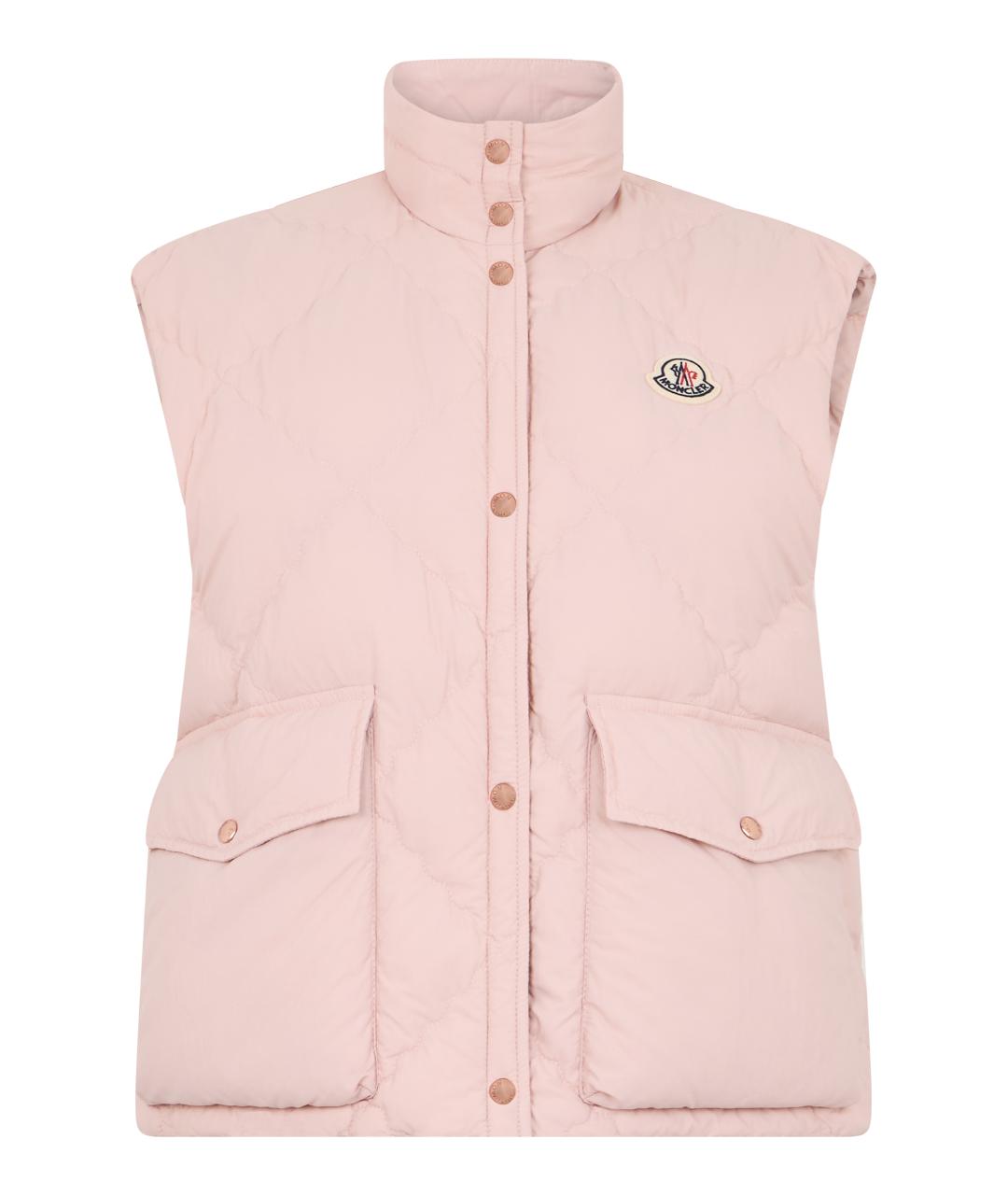 MONCLER Розовый полиамидовый жилет, фото 1