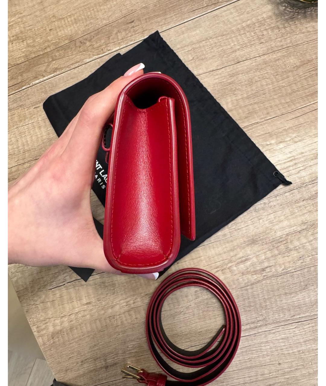 SAINT LAURENT Красная кожаная поясная сумка, фото 2