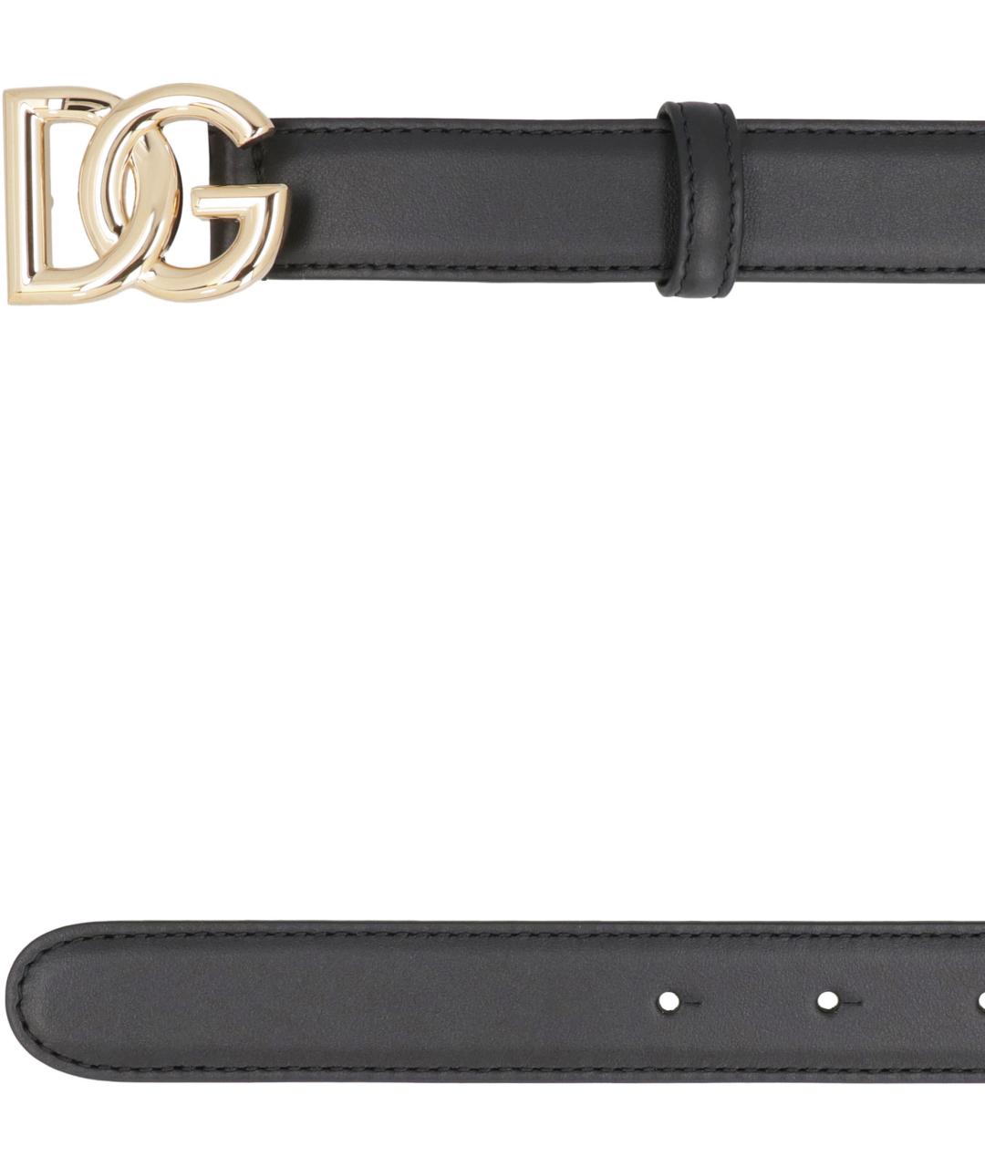 DOLCE&GABBANA Черный кожаный ремень, фото 3