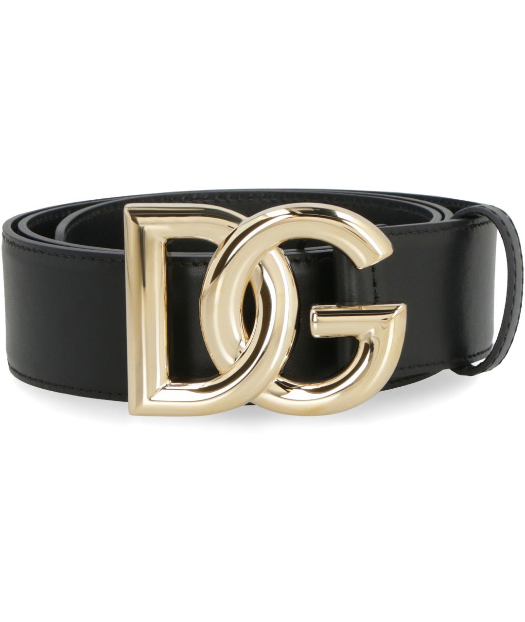 DOLCE&GABBANA Черный кожаный ремень, фото 1