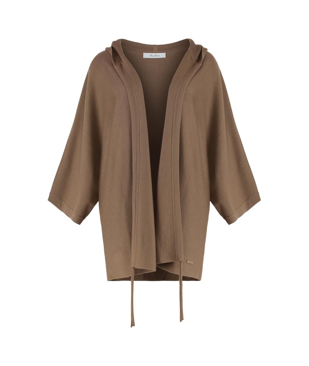 MAX MARA Коричневый шерстяной кардиган, фото 3