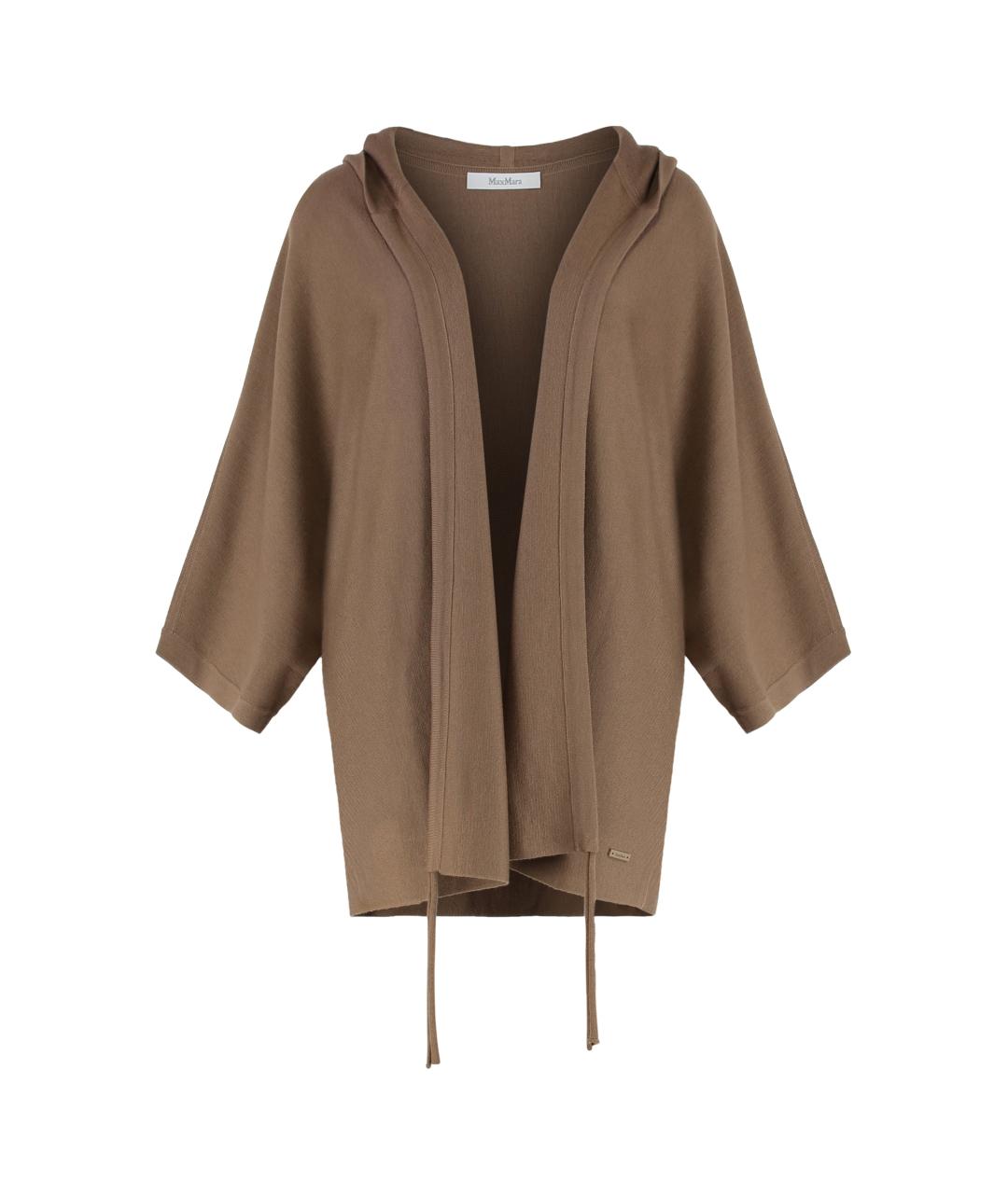 MAX MARA Коричневый шерстяной кардиган, фото 1