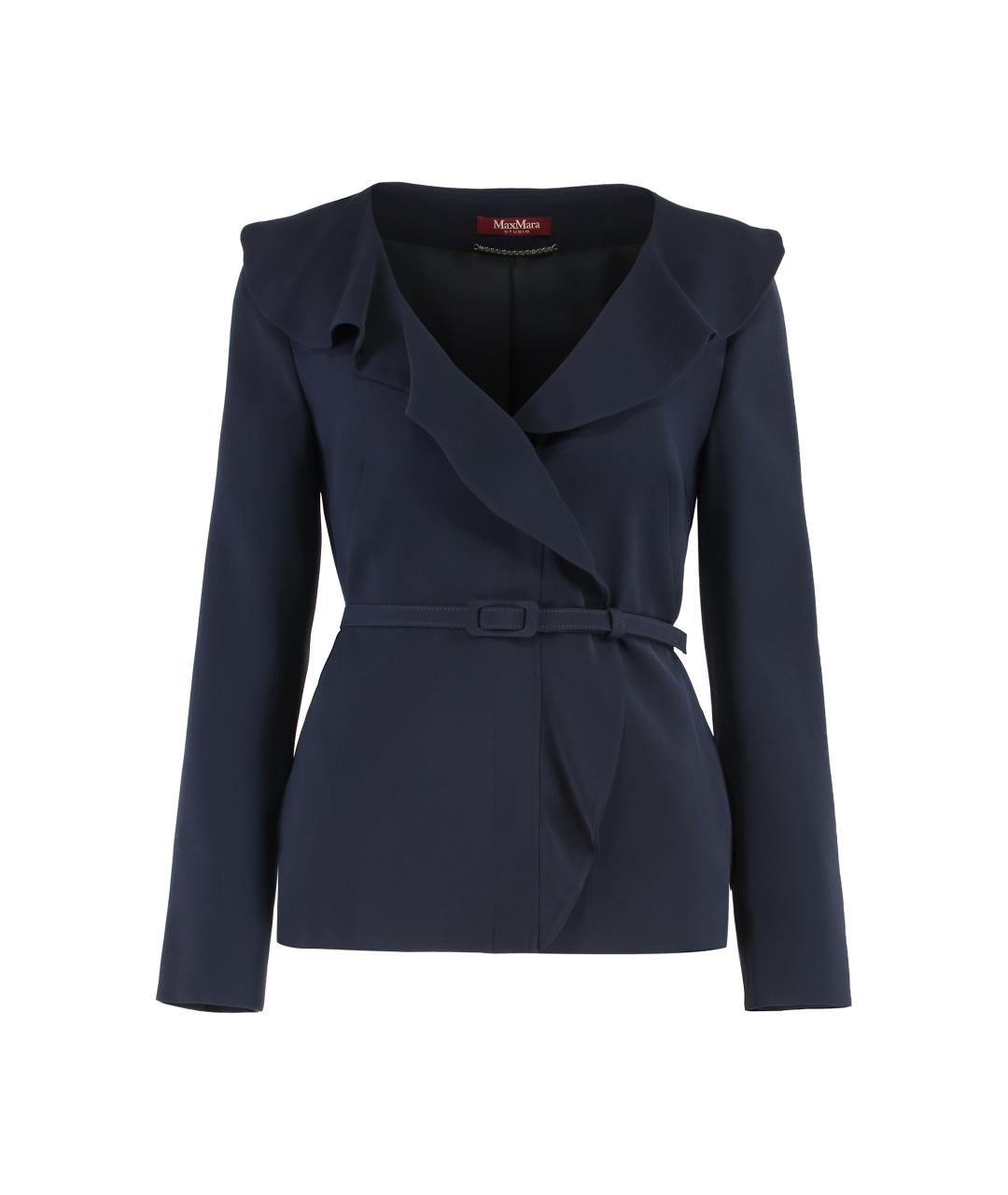 MAX MARA STUDIO Синий ацетатный жакет/пиджак, фото 1