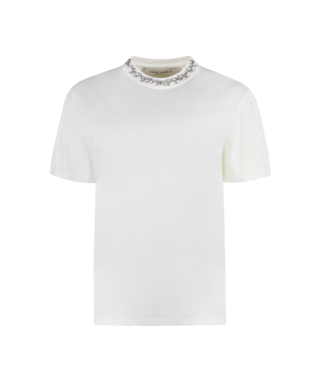 GOLDEN GOOSE DELUXE BRAND Белая хлопковая футболка, фото 1