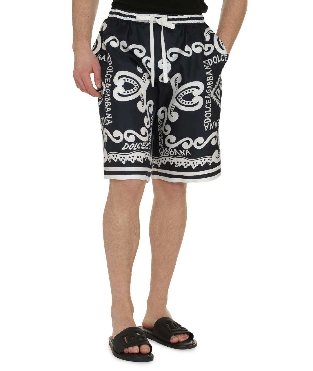 DOLCE&GABBANA Синие шелковые шорты, фото 3