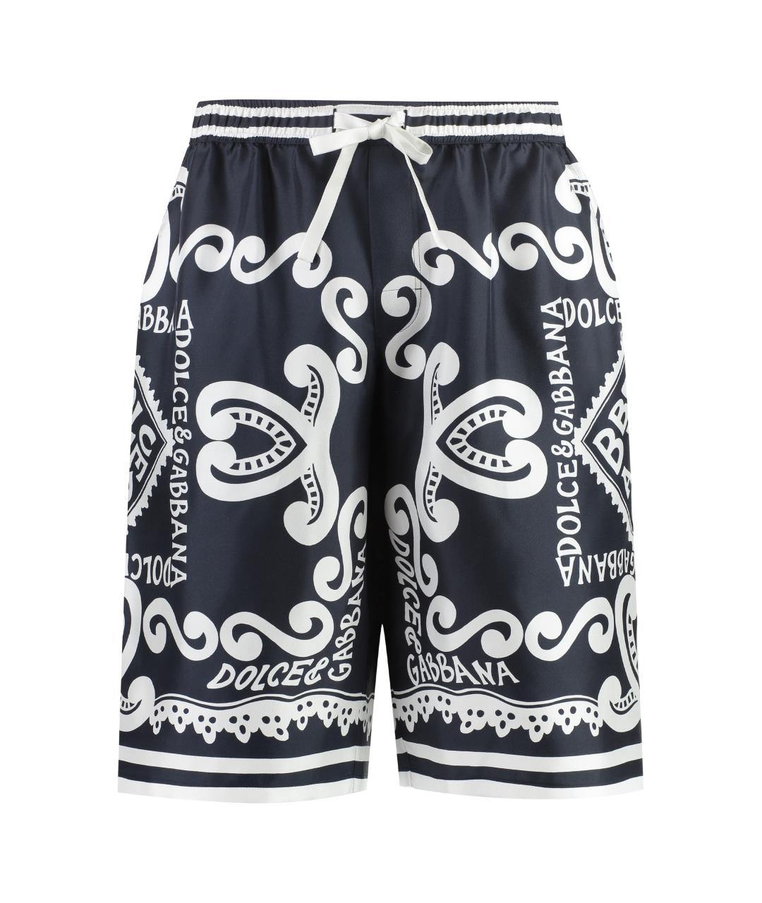 DOLCE&GABBANA Синие шелковые шорты, фото 1