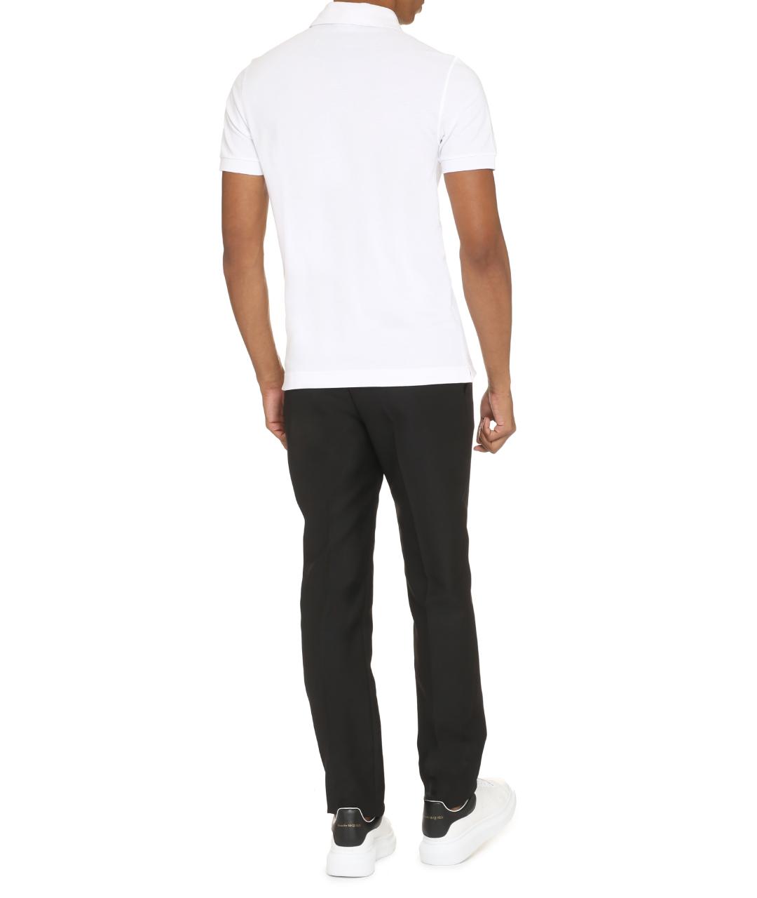 DOLCE&GABBANA Белое хлопковое поло с коротким рукавом, фото 4