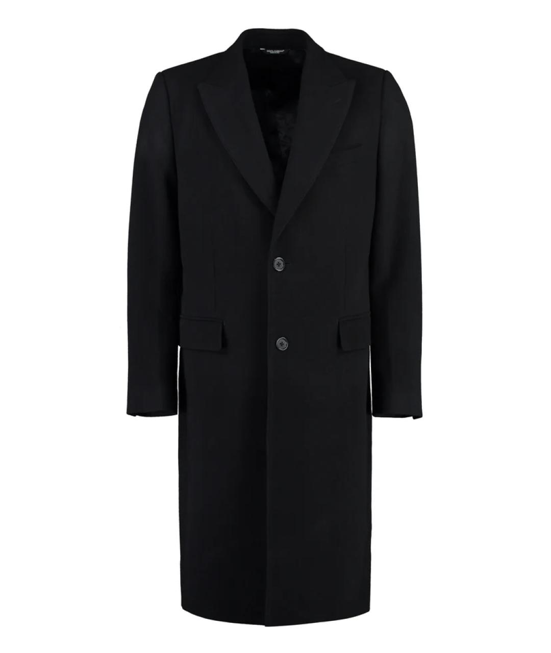 DOLCE&GABBANA Черное шерстяное пальто, фото 3