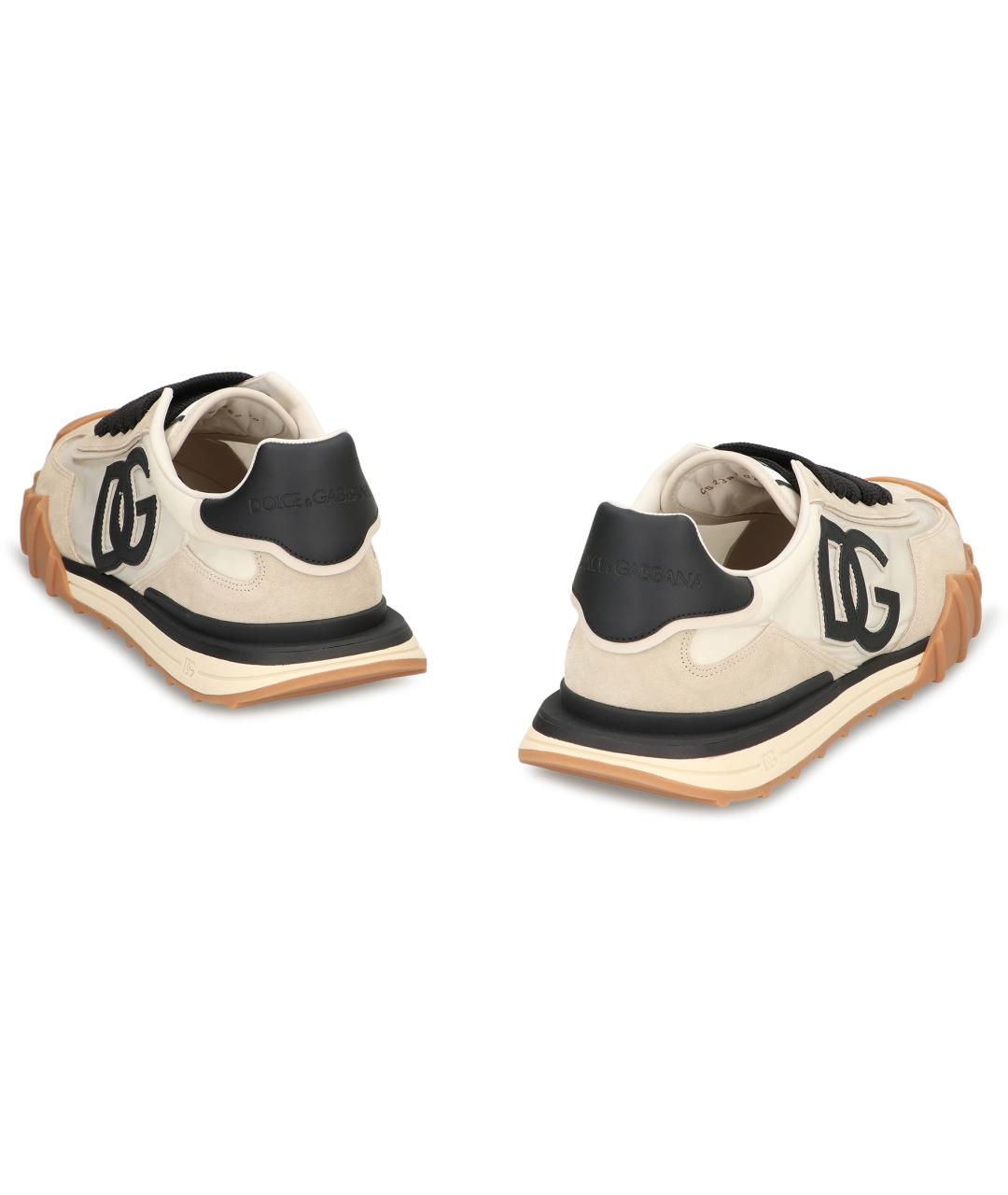DOLCE&GABBANA Бежевые синтетические низкие кроссовки / кеды, фото 4