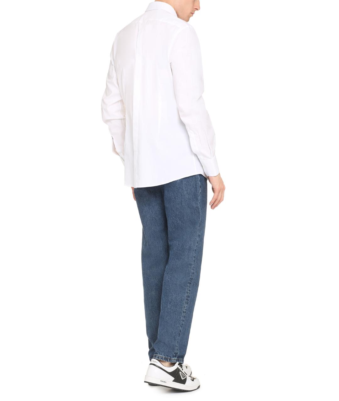 DOLCE&GABBANA Белая хлопковая классическая рубашка, фото 4