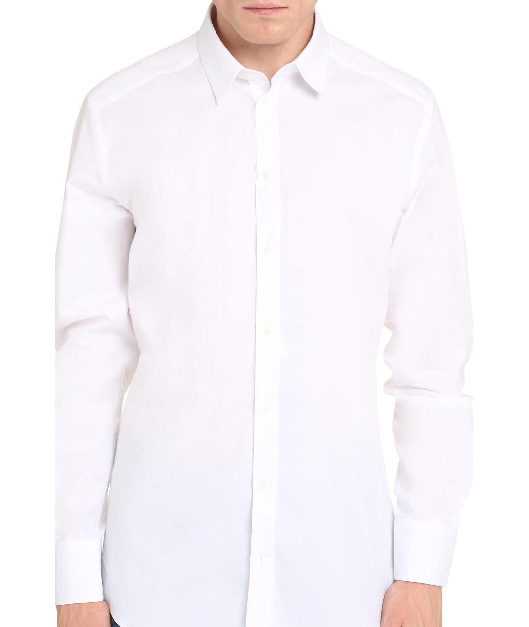 DOLCE&GABBANA Белая хлопковая классическая рубашка, фото 5