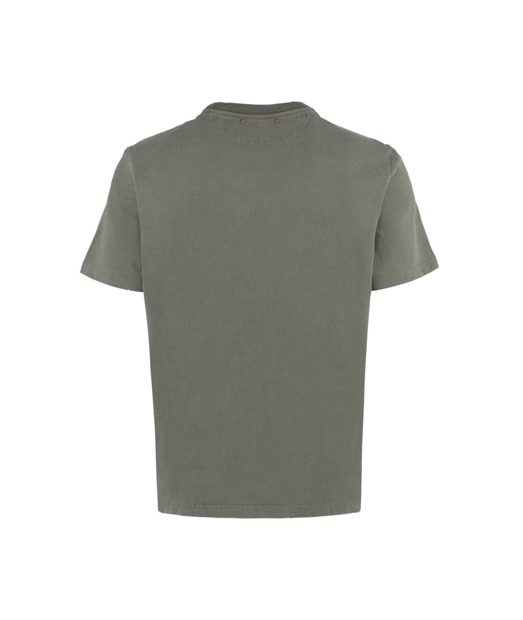 GOLDEN GOOSE DELUXE BRAND Зеленая хлопковая футболка, фото 2