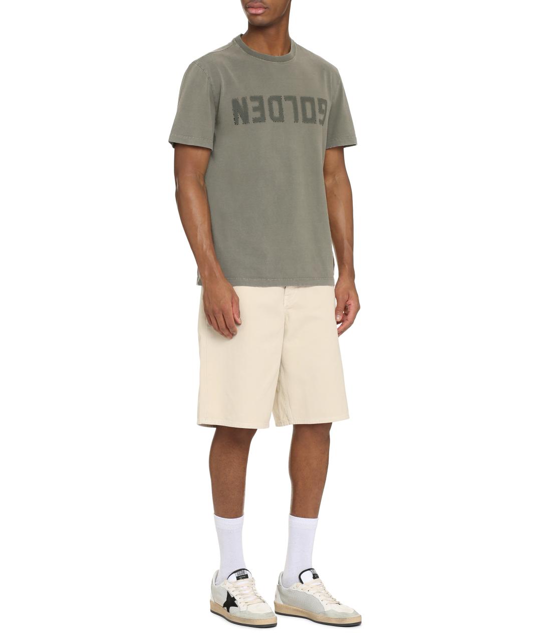 GOLDEN GOOSE DELUXE BRAND Зеленая хлопковая футболка, фото 3