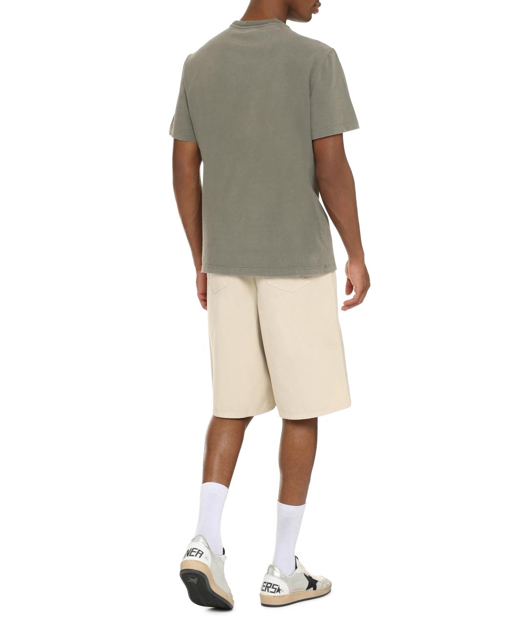 GOLDEN GOOSE DELUXE BRAND Зеленая хлопковая футболка, фото 4