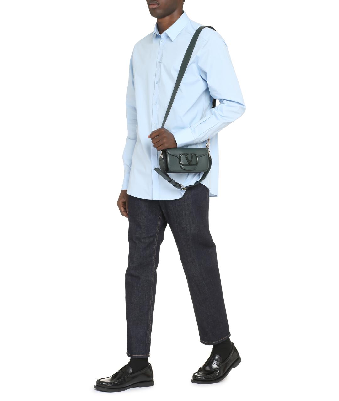 DOLCE&GABBANA Голубая хлопковая классическая рубашка, фото 3