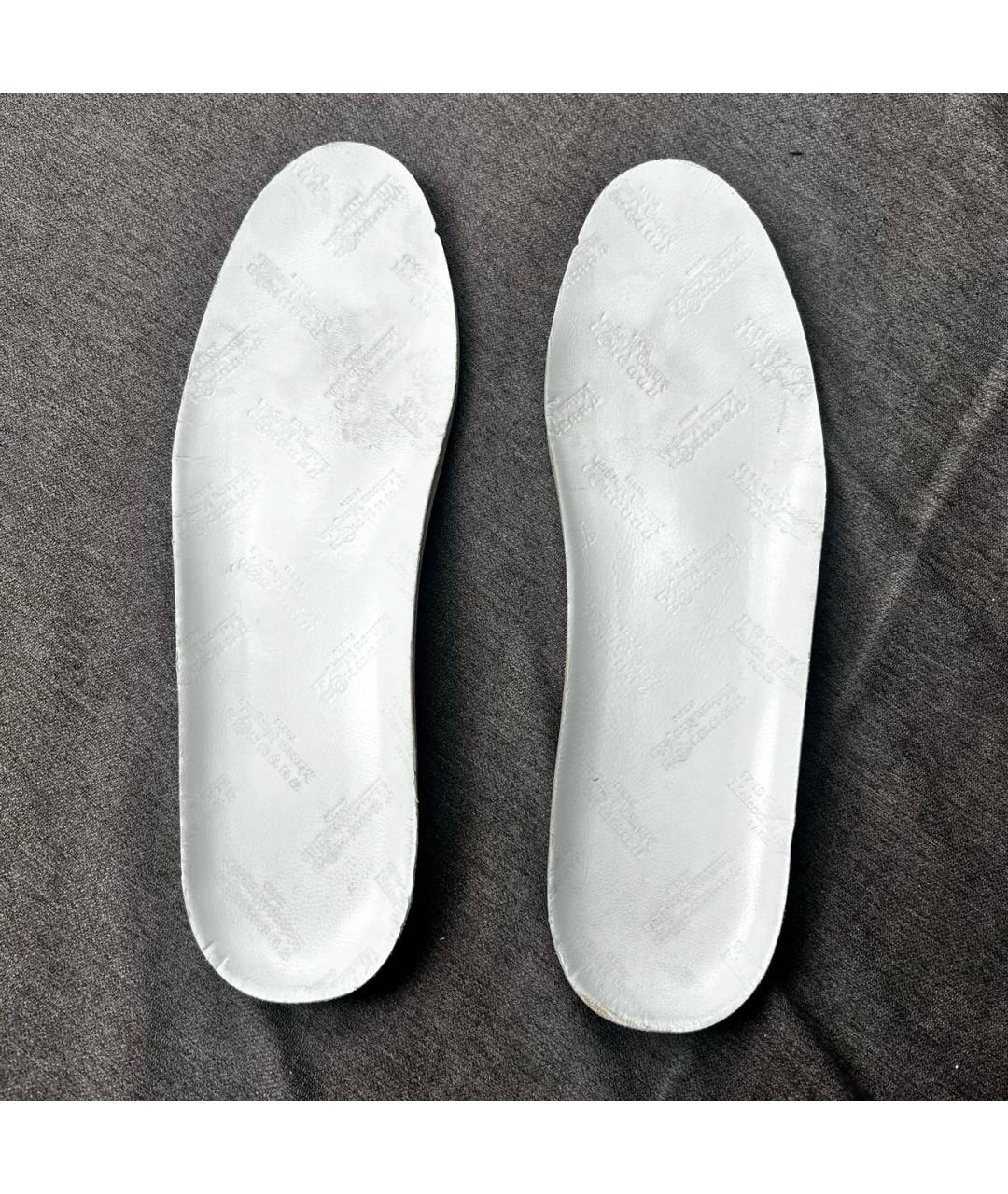 MAISON MARGIELA Серебряные высокие кроссовки / кеды из экзотической кожи, фото 8