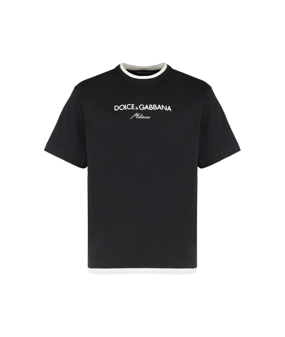DOLCE&GABBANA Черная хлопковая футболка, фото 1