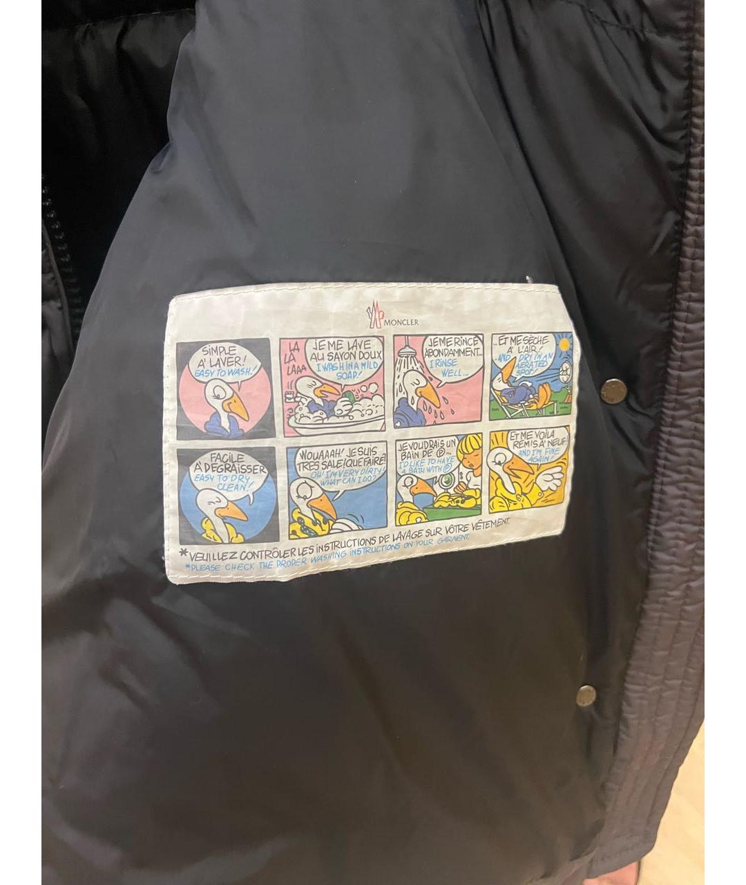 MONCLER Черный меховой пуховик, фото 4
