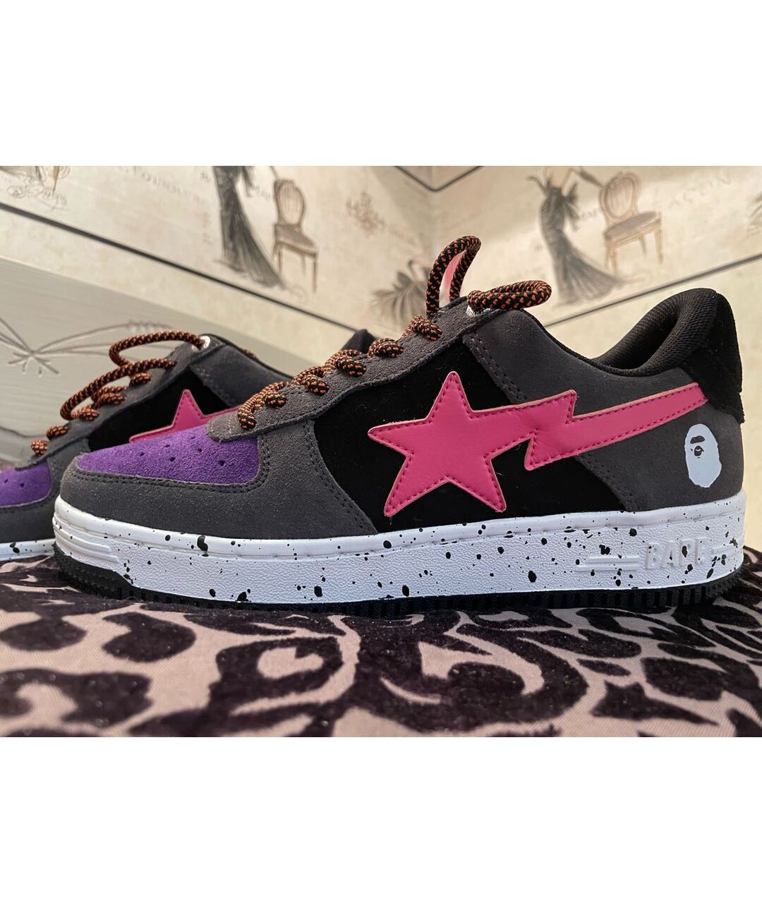 A BATHING APE Коричневые замшевые низкие кроссовки / кеды, фото 4