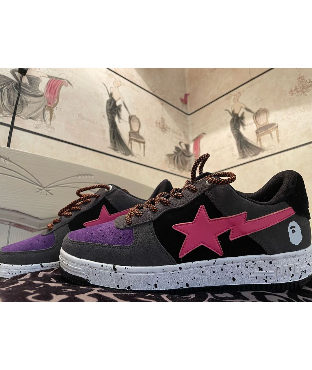 A BATHING APE Коричневые замшевые низкие кроссовки / кеды, фото 8