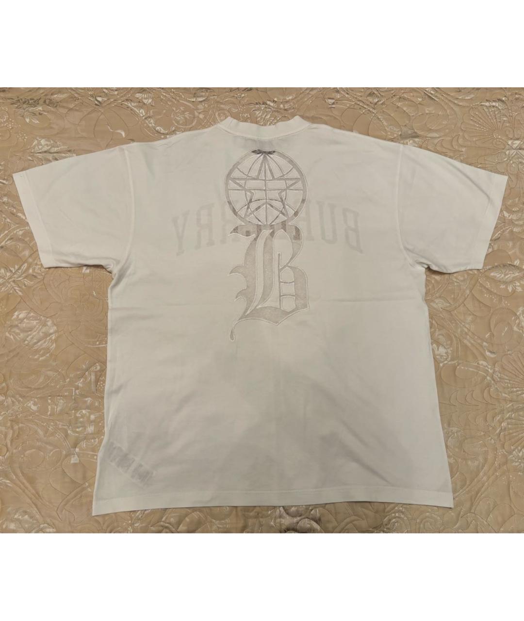 BURBERRY Белая хлопковая футболка, фото 2
