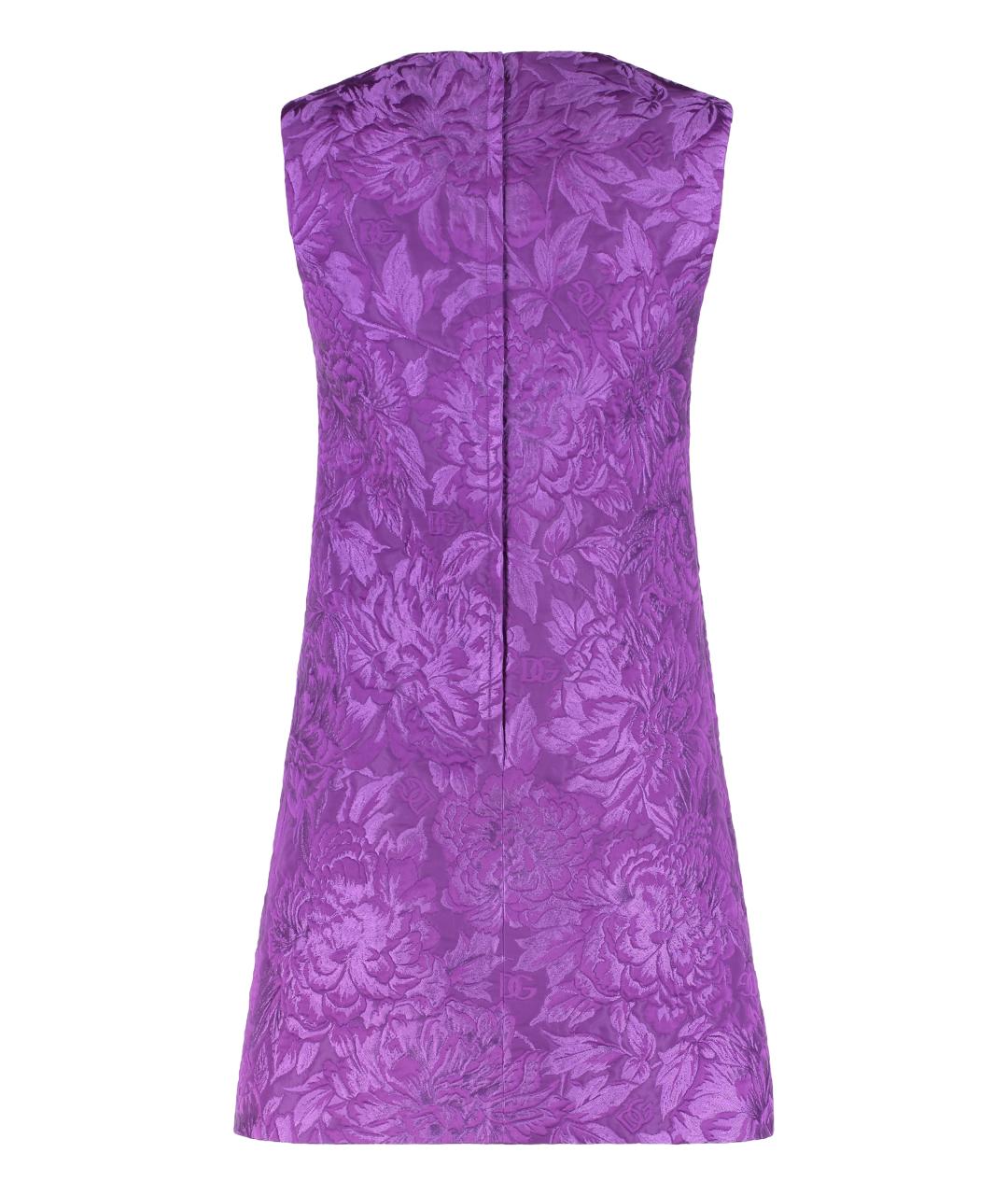 DOLCE&GABBANA Фиолетовое хлопковое повседневное платье, фото 2