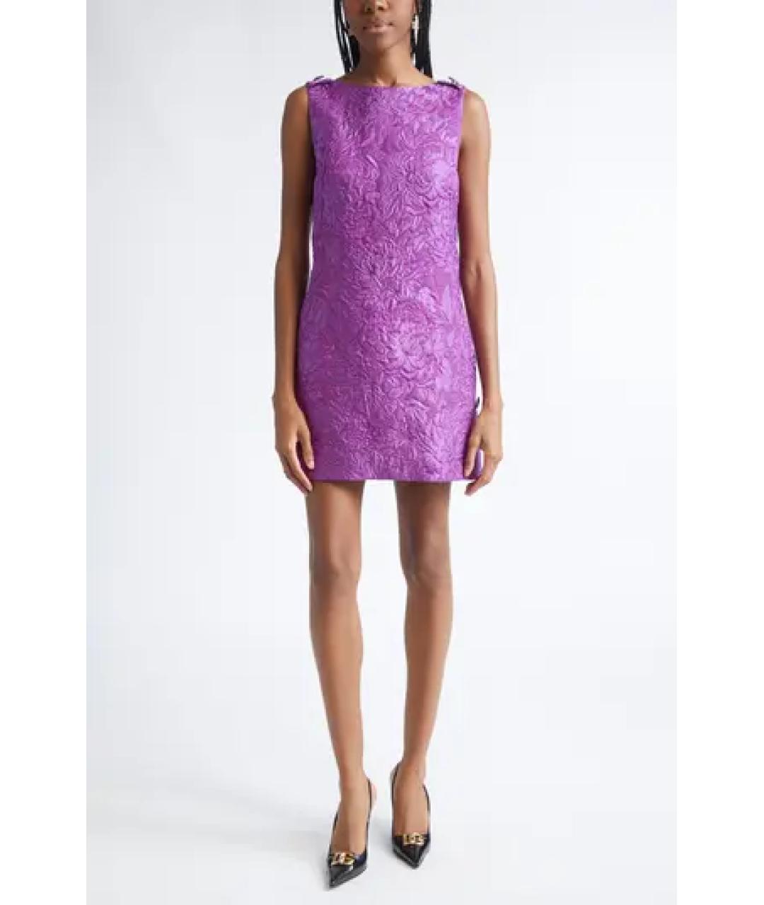 DOLCE&GABBANA Фиолетовое хлопковое повседневное платье, фото 3