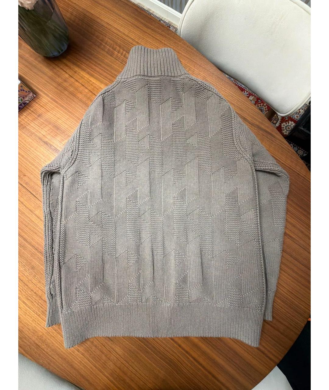 HERMES Хаки шерстяной джемпер / свитер, фото 2