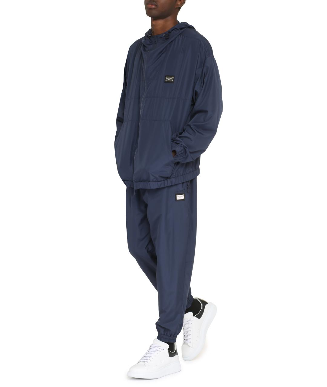 DOLCE&GABBANA Синяя полиэстеровая куртка, фото 3