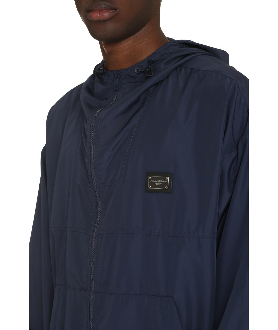 DOLCE&GABBANA Синяя полиэстеровая куртка, фото 5